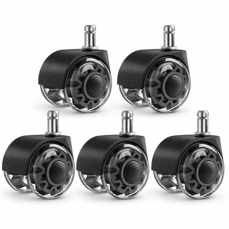 5-Pack 2-Inch Office Chair Caster Wheels, M10/M11 x 22 mm