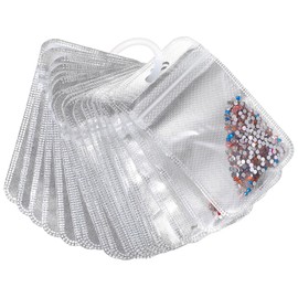 Elegaperma 100pcs Diamond Art Bags for Beads, 4.33 x 2.7 Inch Reusable Diamond Beads Storage Bags witj Zipper for DIY Gem & Bead Craft Jewelry Earring Storage Accessories