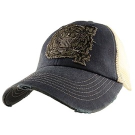 U.S. Navy University Vintage Mesh Baseball Cap, Navy Blue