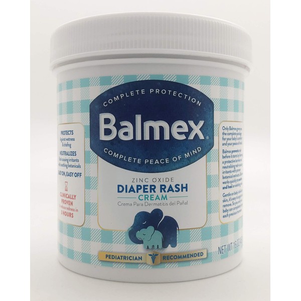 Balmex Diaper Rash Cream With Zinc Oxide 16 oz (Pack of 3)