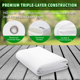 Durbles Golf Simulator Impact Screen, Premium Triple Layer Launch Monitor Projector Screen with HD Visuals, Indoor Practice Screen for Enclosure and Net, Hitting Screen with Grommets & Bungee Cords