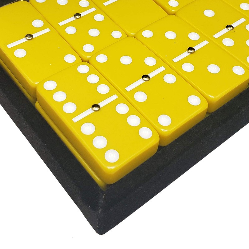 Marion Domino Double 6 Yellow with White Spots Jumbo Tournament