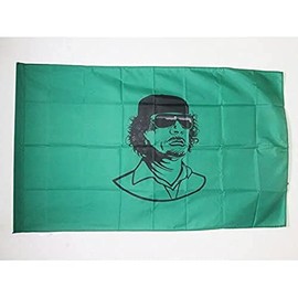 Libya with Gaddafi Flag 3' x 5' for a pole - Libyan flags 90 x 150 cm - Banner 3x5 ft with hole - AZ FLAG