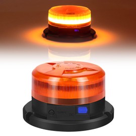 Magnetic Strobe Beacon Light 5 inch,USB-C Rechargeable Safety Warning Flashing Light with 9 Modes,IP67 Waterproof Emergency Lights for Vehicles,Trailer,Trucks,Cars,Amber Strobe Lights for Outdoor Use