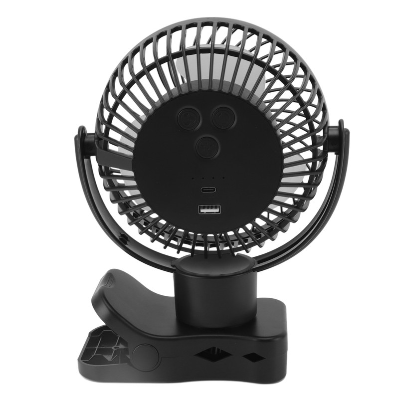 Portable Clip On Fan 4000mah Rechargeable Desktop Fan with LED
