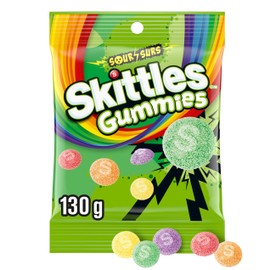 SKITTLES Sour Gummies Chewy Candy, 130g