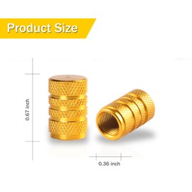 SINGARO 12PCS Tire Valve Stem Caps, Car Exterior Accessories, Aluminum Alloy Valve Cover Universal for Cars, Trucks, Motorcycles and Bicycles (Glod)