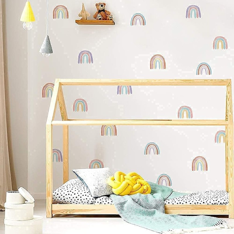 CozyDecor Rainbow Wall Decals for Girl Bedroom Kids Room Decor,