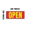 Open Banner 48x20 Inches Durable Material Easy Installation Bright Red