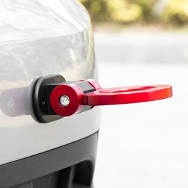 Kit de Anillo de Remolque de Gancho de Remolque de Coche Universal, Barra de Remolque de Anillo Redondo de Tracción Adhesiva Modificada para Coche de Carreras, Decoración de Gancho de Remolque(Rojo)