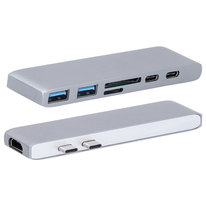 7In1 TypeC High Definition 4K Card Reader Hub Adapter USB3.1