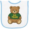inktastic Cute Teddy Bear Go Team Baby Terry Cloth Bib