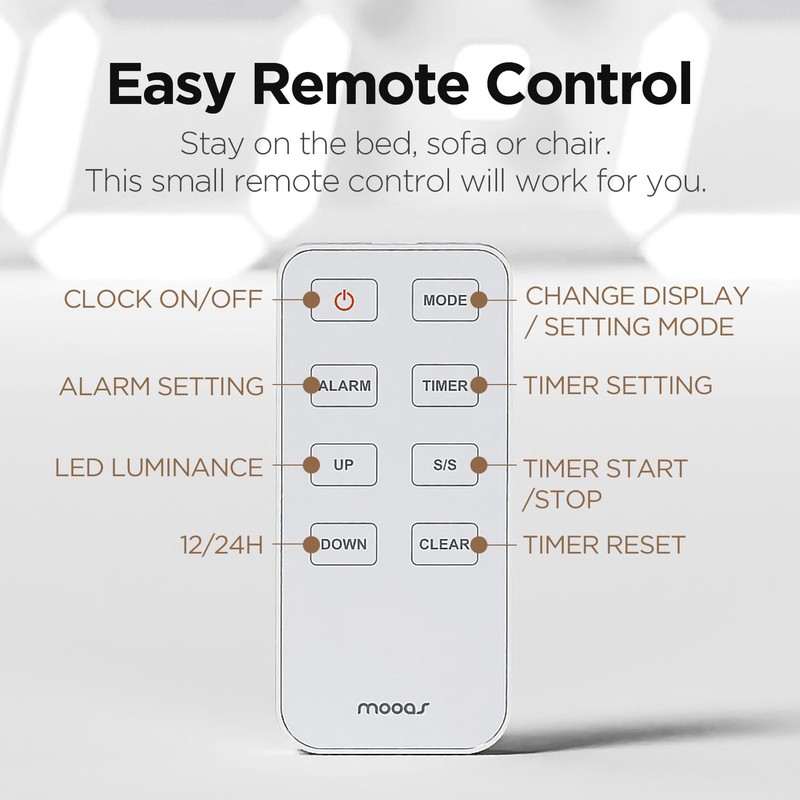 mooas 3D LED Clock, Multi-Function LED Clock (Calendar, Alarm, Temperature)