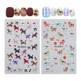 Cloud View Nail Parts, Horse Stickers, Set of 2, Nail Stickers, New Year, Afternoon, Cute, DIY Nails, Easy to Operate, Nail Set, For Hands, Feet, Adult Kids, Girls (Pack of 2)