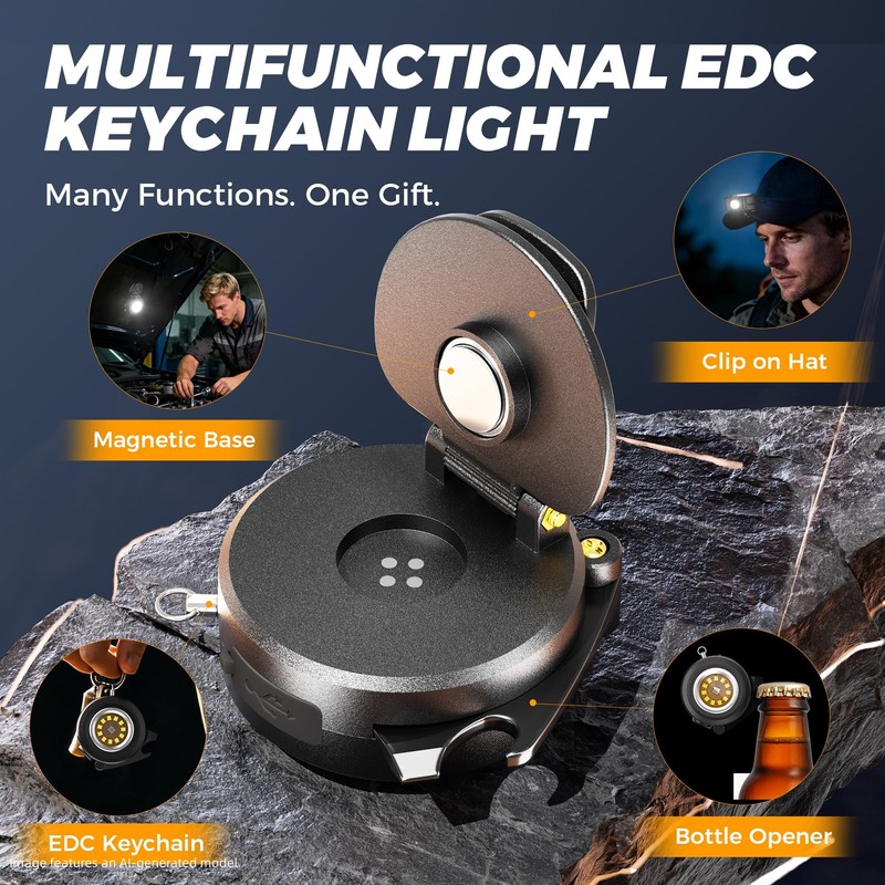 HOKOILN Clip On Hat Light 2-Pack, Rechargeable LED Cap Light