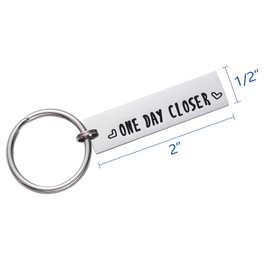 LParkin Boys One Day Closer Keyring Boyfriend Girlfriend Gift Long Distance Relationship Friends BFF Keyring Keychain, White