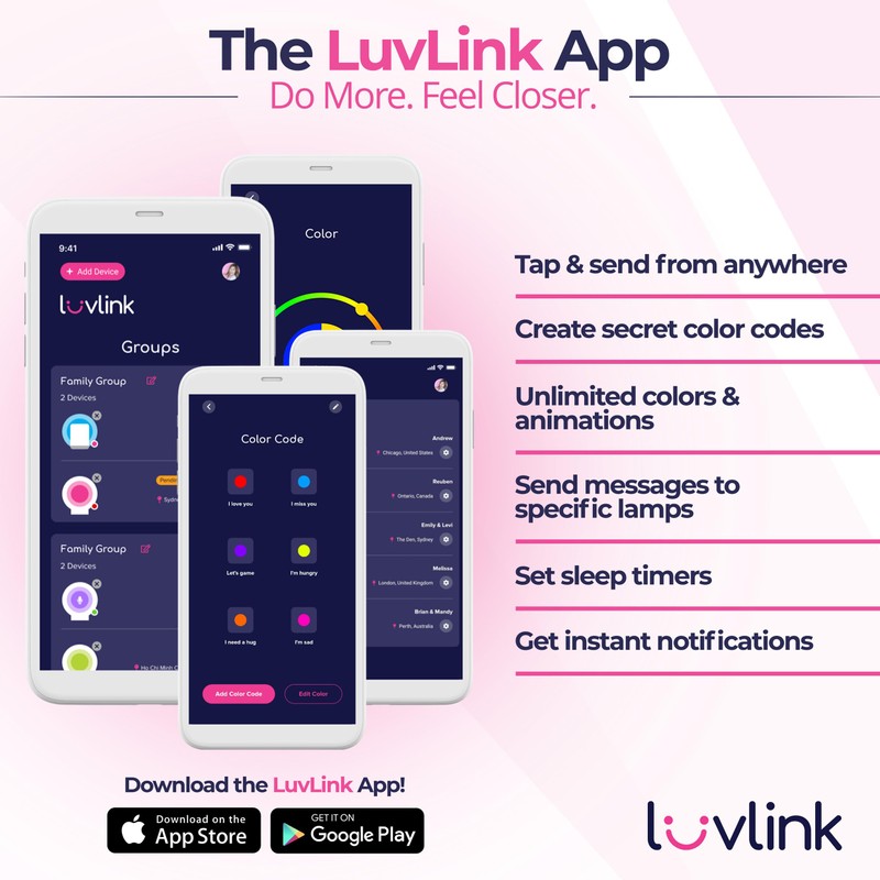 LuvLink Friendship Lamps No Subscription WiFi Touch Lamp for Long