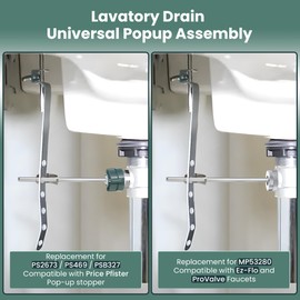 Enhon 2 Pack Bathroom Sink Stopper Replacement, Lavatory Popup Center Piece Assembly, Pivot Rod Bathroom Sink Drain Repair Kit, Compatible with Pfister, Ez Flo, ProValve Faucets PS2673 MP53280