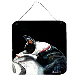 Caroline's Treasures MW1315DS66 Boston Terrier Spot in The Sun Wall or Door Hanging Prints Aluminum Metal Sign Kitchen Wall Bar Bathroom Plaque Home Decor, 6x6, Multicolor