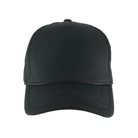 TOP HEADWEAR Blank Trucker Hat - Mens Trucker Hats Foam Mesh Snapback Black