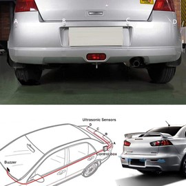 Multibao Parking Sensor Car Reversing Sensors Backup Radar System Buzzer Alarm with 4 Sensors - Matt Black