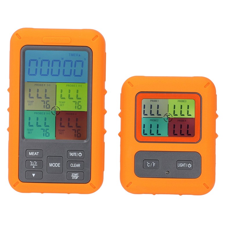Meat Temperature Probe Smart Wireless LCD Display 4 Probes Grill