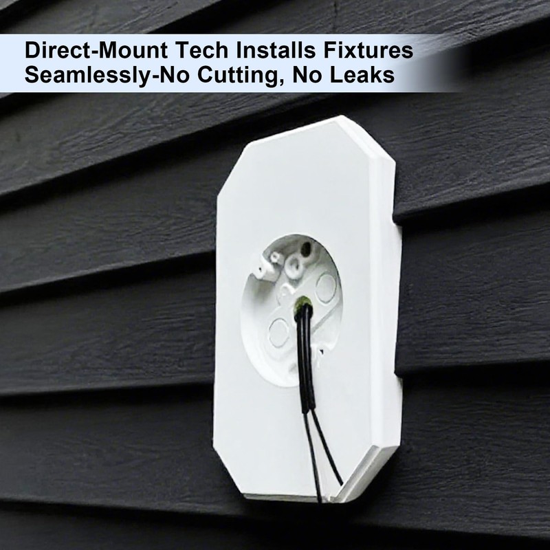 SDRZJX White Vinyl Siding Mounting Block with Built-in Electrical Box