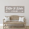 AWESOMETIK Better To Wake At The Lake Canvas Sign, Rustic