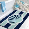 Tyrot Navy Blue Beach Bathroom Rugs Non Slip Washable Cute