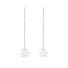 Sterling Silver Pull Through Clover Shamrock Threader Dangle Earrings