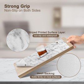 Non-Adhesive Drawer and Shelf Liner 17.5IN x 30FT，Non Slip Cabinet and Cupboard Liner, Kitchen Cabinet Liners for Shelves, Waterproof Drawer Shelf Liners for Cabinets/Bathroom Cupboard, Marble Pattern