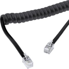 InLine 18895I Handset Spiral Cable RJ10 Male / Male Black Max. 4 m
