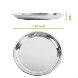 16in Stainless Steel Drip Pan for Kamado Joe Classic Joe & Big Joe, Large & XLarge Big Green Egg Grills, Stainless Steel Pizza Tray Pizza Pan for Turkey Baking, Roast Chicken