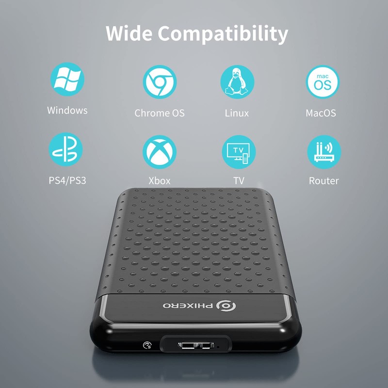 PHIXERO 2.5 Inch Tool-Free External Hard Drive Enclosure, Sata III