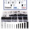 Tnisesm 240 Pcs Non-Insulated Butt Connectors Assortment Kit,Seamless Uninsulated Butt