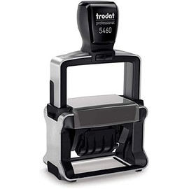 Trodat 5460 Heavy Duty Dater, Month Day Year Format , with Interchangeable Premade Die Plates Black Date and Black Text - Plate Size 1-5/16âH x 2-1/4âW