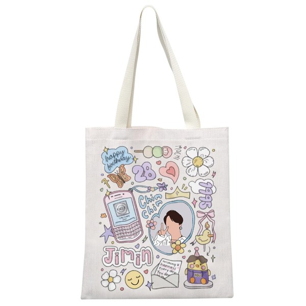 MEIKIUP JIMIN Canvas Tote Bag K-pop Group Bangtan Shoulder Bag