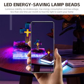 Cxqbsmy Levitating Cross Lamp, LED Table Lamp, Magnetic Levitating and Rotating Night Light Floating and Spinning in Air Freely, Christmas Creative Gift with Glowing Base for Bedroom, Home Decor