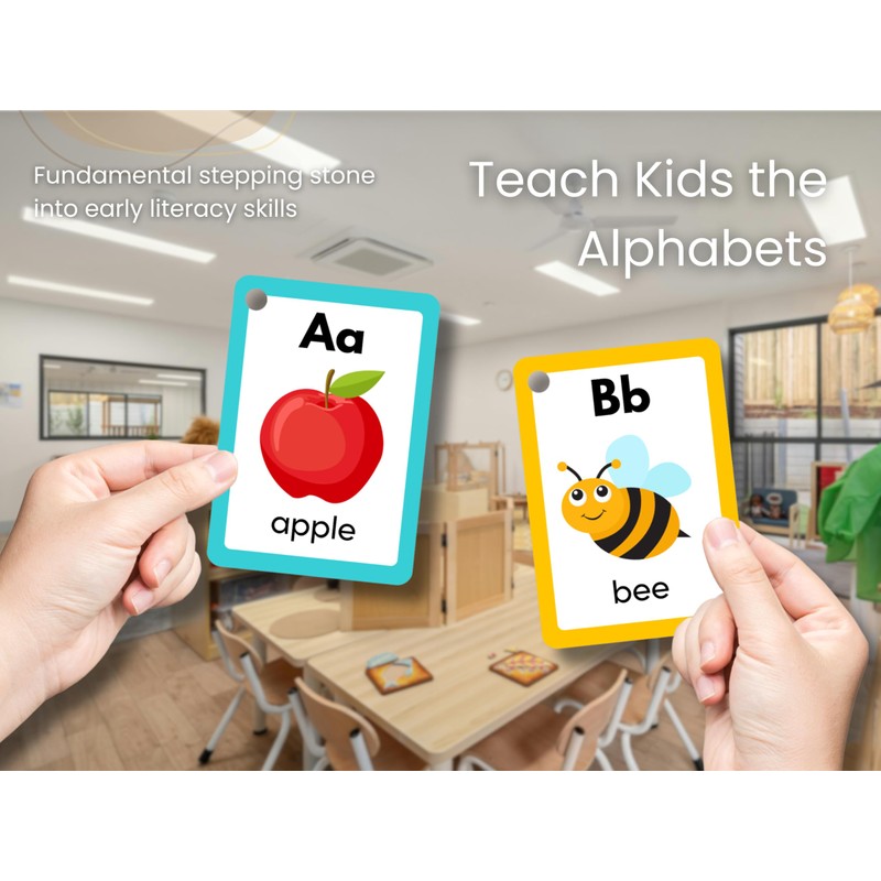Alphabet Flash Cards Educational ABC Flash Cards, 26 Double Sided