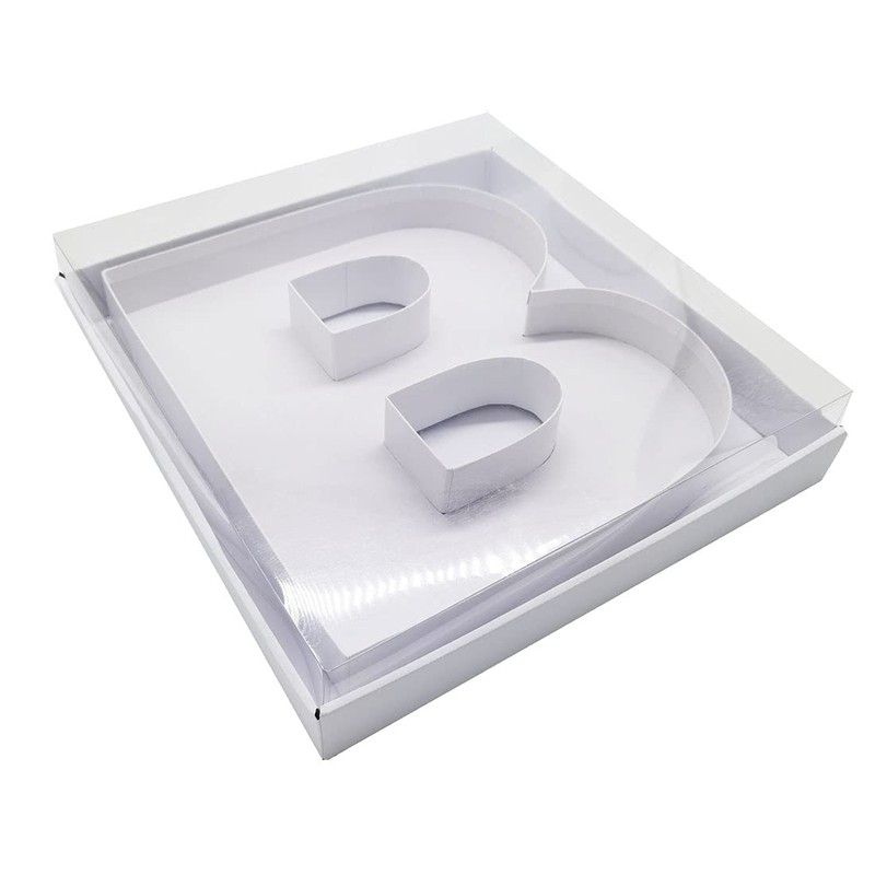 WENPACK 12" Fillable Cardboard Letter Box Clear Lid Candy Charcuterie