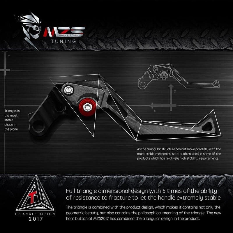 MZS Black Motorcycle Clutch Brake Levers Short Adjustable Compatible with