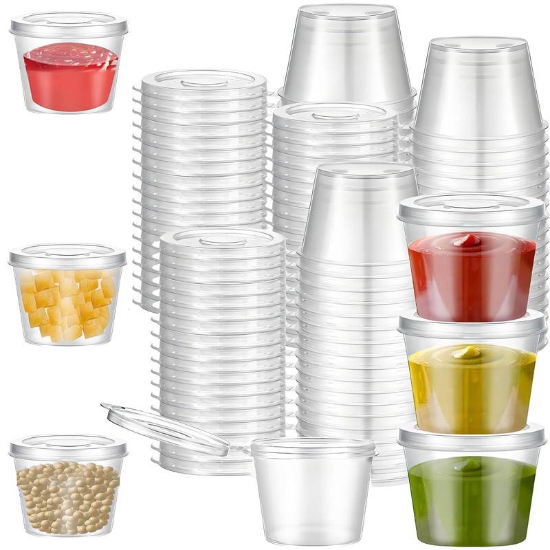 JCUQGDOO 60-Piece Small Plastic Container Set with Lids – 25ml