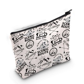 Gzrlyf Hiking Makeup Cosmetic Bag Hiking Travel Bag Gift For Hiking Lovers Camping Adventure Nature Lover Zipper Pouch (ONE MORE BEND)