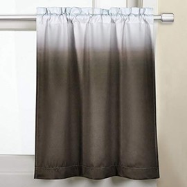 SeeGlee Ombre Blackout Short Curtain 30 Inches Long for Small Windows - Water Repellent Window Curtain Tier Rod Pocket Small Half Curtain (30 W x 30 Length,Coffee,1 Panel)