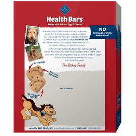 Blue Buffalo Health Bars Mini Natural Crunchy Dog Treats Biscuits, Bacon, Egg & Cheese 32-oz box