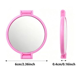 10 Pcs Pink Mini Folding Round Compact Mirror for Purse, Vintage Portable Pocket Mirror Travel Makeup Mirror for Women Daily Use