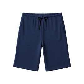 Andrew Scott Men's 3 Pack Soft & Light Cotton Drawstring Yoga Lounge & Sleep Jam Shorts/Jersey Shorts with Pockets (3 Pack-Hunter/Navy/Charcoal, Small)