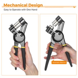 BEAMNOVA Grommet Tool Kit 5.5mm 8mm 10mm Multi-Size Hand Press Eyelet Pliers Kit with 900 Grommet Supplies & Hollow Hole Punch Tool Black Handheld Eyelet Setter for Tarp Leather Canvas