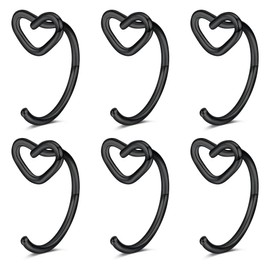 Briana Williams Fake Nose Ring 20G 8mm Stainless Steel Black Septum Lip Ear Piercing for Women Men