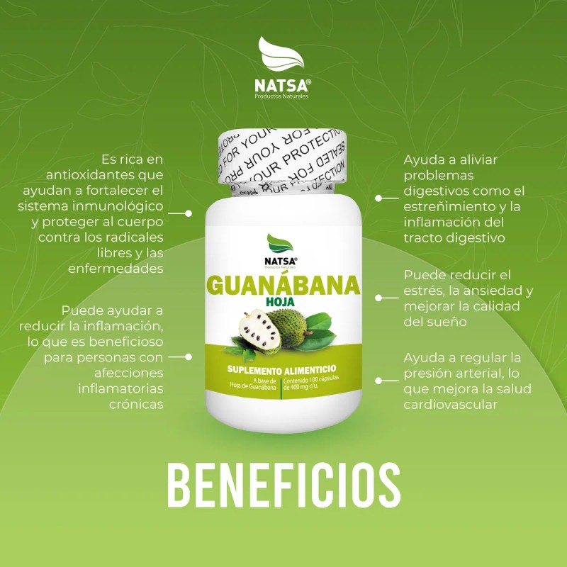 Hoja de Guanábana | 100 Cápsulas | Apoyo Inmunológico &
